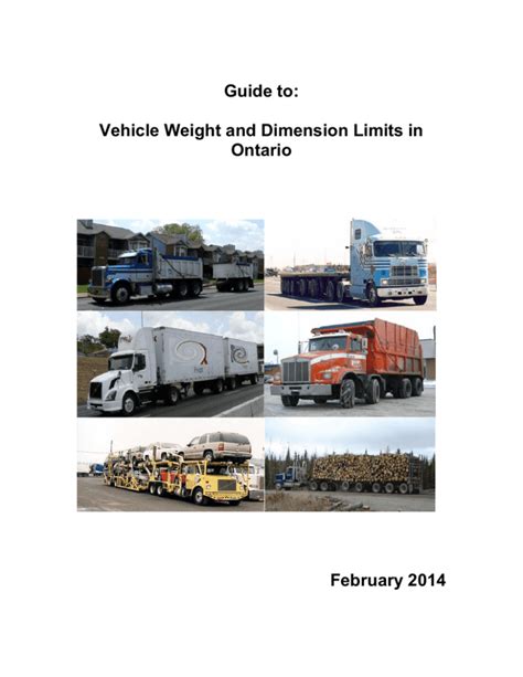 ontario vehicle weight limits.